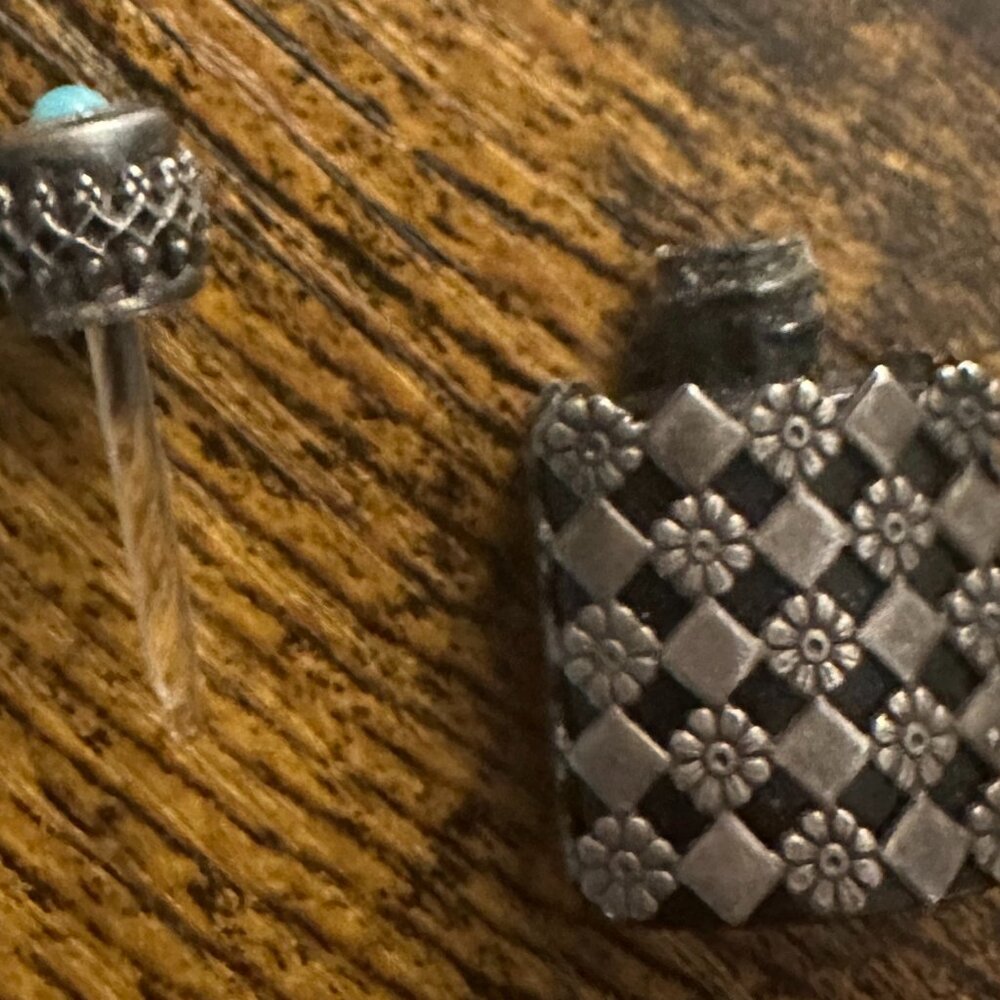 Antique Perfume Bottle With Dabber Chic Elegant Blue Cabochon